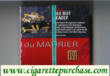 Du Maurier cigarettes wide flat hard box